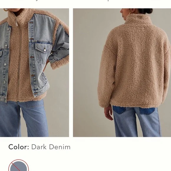 Anthropologie BLANKNYC fuzzy wuzzy Sherpa denim Jacket - Picture 3 of 15